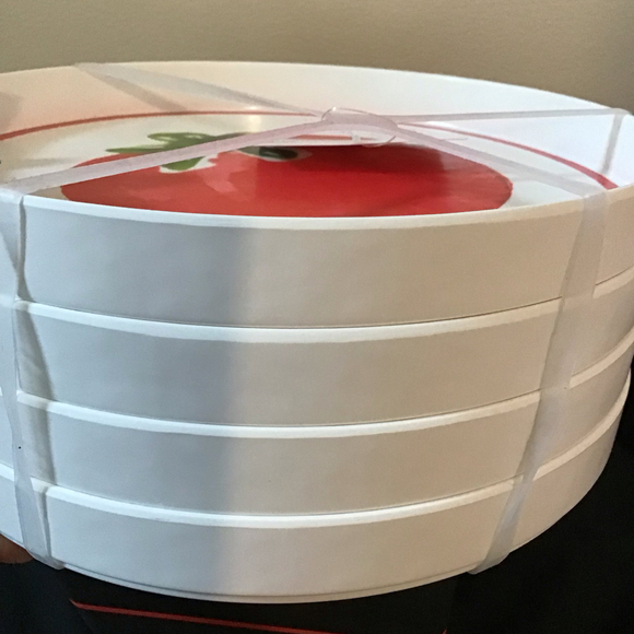 House Garden 1901 Set 4 Melamine Appetizer Plates Indoor Outdoor Tomato Design - Picture 4 of 4